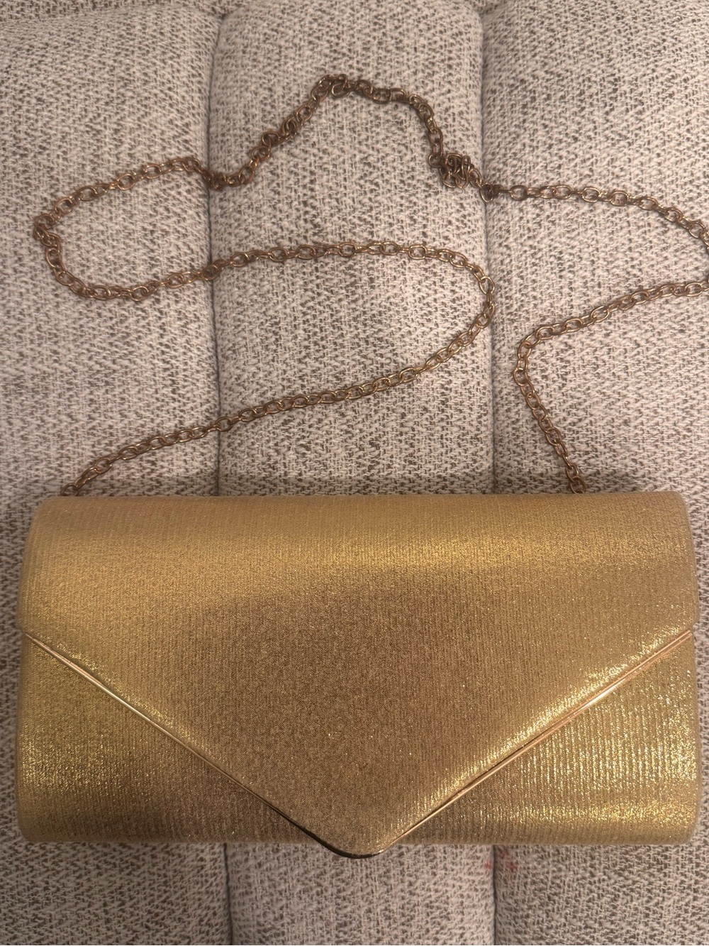 Gold Envelope Chain Crossbody Clutch